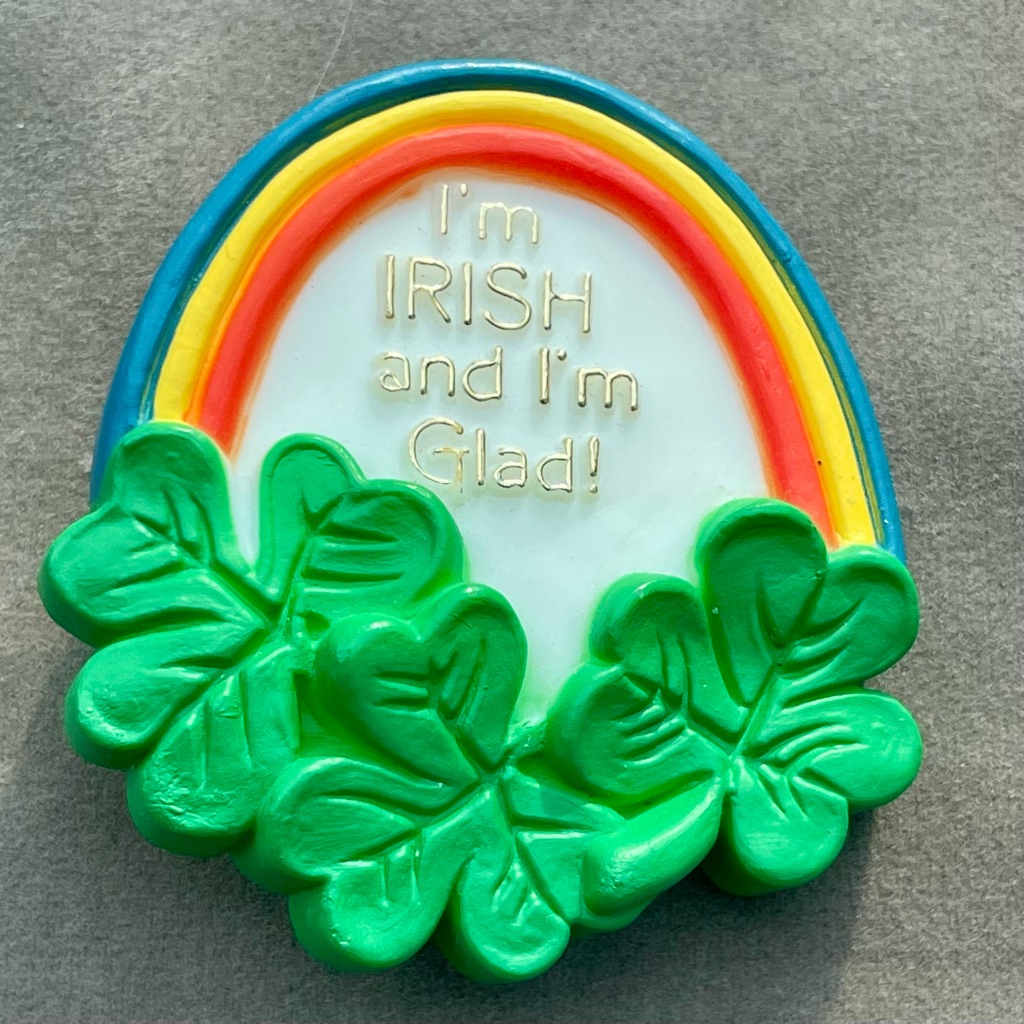 Vintage American Greetings Irish Brooch Pin Rainbow Shamrock
